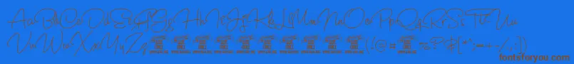 CrunchyPersonalUseOnly-Schriftart – Braune Schriften auf blauem Hintergrund
