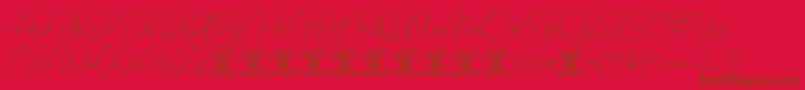 CrunchyPersonalUseOnly-Schriftart – Braune Schriften auf rotem Hintergrund