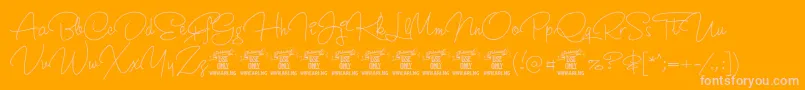 CrunchyPersonalUseOnly-Schriftart – Rosa Schriften auf orangefarbenem Hintergrund