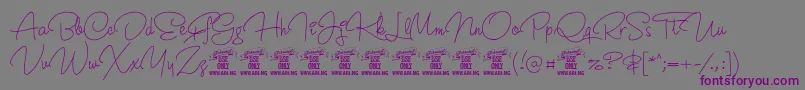 Шрифт CrunchyPersonalUseOnly – фиолетовые шрифты на сером фоне