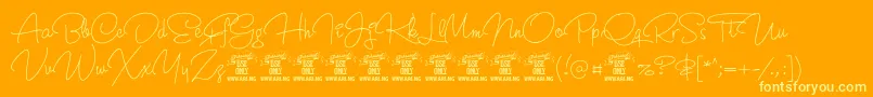 CrunchyPersonalUseOnly-Schriftart – Gelbe Schriften auf orangefarbenem Hintergrund