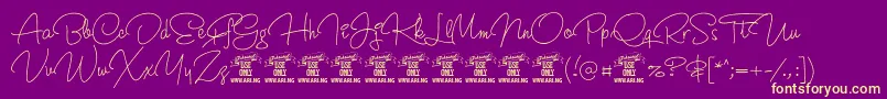 CrunchyPersonalUseOnly Font – Yellow Fonts on Purple Background