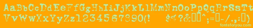 Foxsn Font – Green Fonts on Orange Background