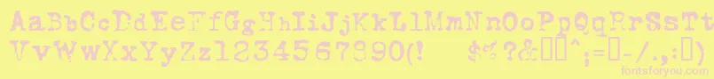 フォントFoxsn – ピンクのフォント、黄色の背景