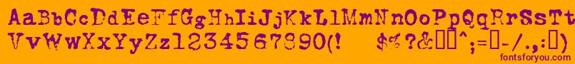 Foxsn-fontti – violetit fontit oranssilla taustalla