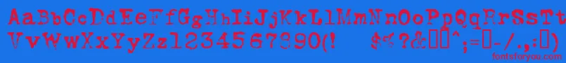 フォントFoxsn – 赤い文字の青い背景