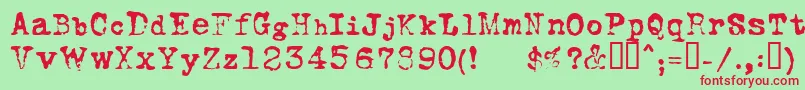 Foxsn Font – Red Fonts on Green Background