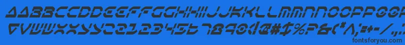 Шрифт OberonDeuxCondensedItalic – чёрные шрифты на синем фоне