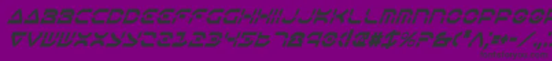 OberonDeuxCondensedItalic-fontti – mustat fontit violetilla taustalla