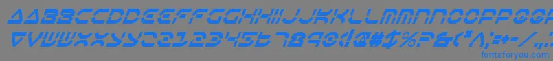Czcionka OberonDeuxCondensedItalic – niebieskie czcionki na szarym tle