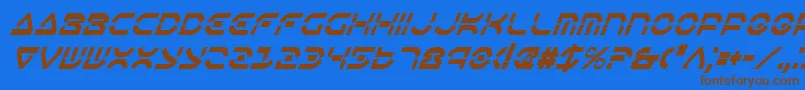 More about OberonDeuxCondensedItalic Font OberonDeuxCondensedItalic Font – Brown Fonts on Blue Background
