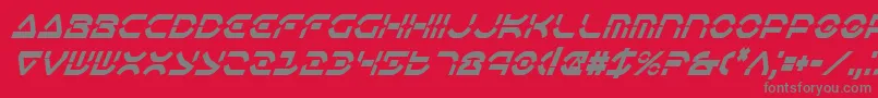 Lisätietoja OberonDeuxCondensedItalic-fontista OberonDeuxCondensedItalic-fontti – harmaat kirjasimet punaisella taustalla