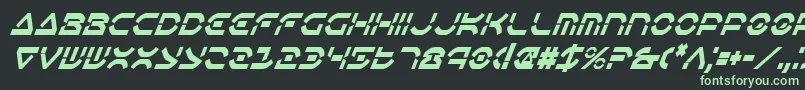 OberonDeuxCondensedItalic Font – Green Fonts on Black Background