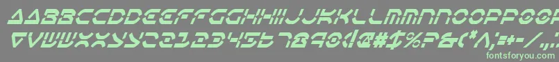 Czcionka OberonDeuxCondensedItalic – zielone czcionki na szarym tle