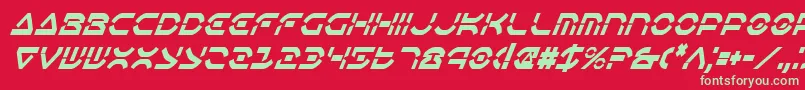OberonDeuxCondensedItalic Font – Green Fonts on Red Background