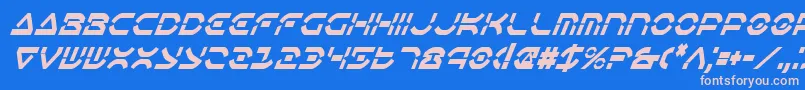 OberonDeuxCondensedItalic Font – Pink Fonts on Blue Background