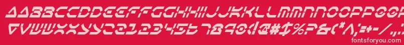 OberonDeuxCondensedItalic Font – Pink Fonts on Red Background
