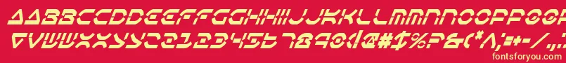 OberonDeuxCondensedItalic Font – Yellow Fonts on Red Background
