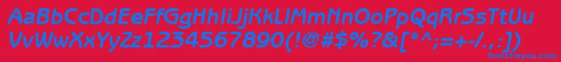 ItcBenguiatGothicLtBoldOblique-Schriftart – Blaue Schriften auf rotem Hintergrund