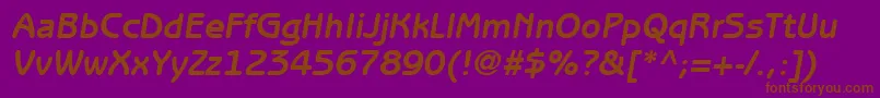 ItcBenguiatGothicLtBoldOblique-fontti – ruskeat fontit violetilla taustalla