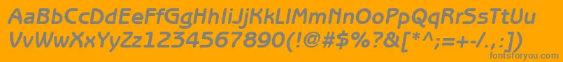 ItcBenguiatGothicLtBoldOblique-fontti – harmaat kirjasimet oranssilla taustalla