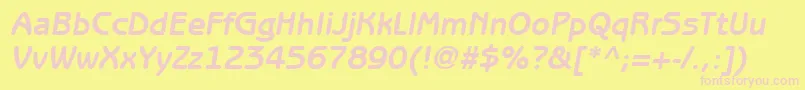 ItcBenguiatGothicLtBoldOblique Font – Pink Fonts on Yellow Background