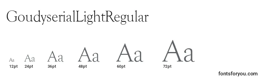 Größen der Schriftart GoudyserialLightRegular