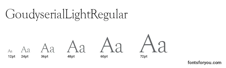 Rozmiary czcionki GoudyserialLightRegular