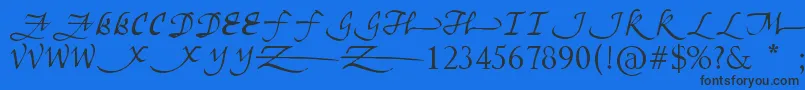 Unscriptedness Font – Black Fonts on Blue Background