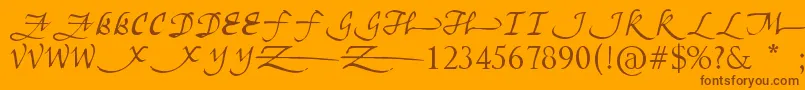 フォントUnscriptedness – オレンジの背景に茶色のフォント