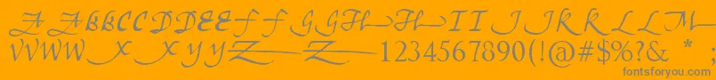 Unscriptedness-Schriftart – Graue Schriften auf orangefarbenem Hintergrund