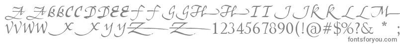 フォントUnscriptedness – 白い背景に灰色の文字