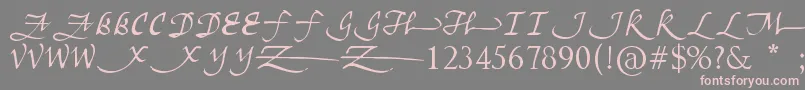 フォントUnscriptedness – 灰色の背景にピンクのフォント