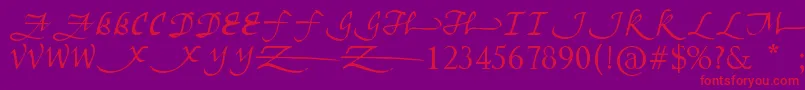 Unscriptedness Font – Red Fonts on Purple Background