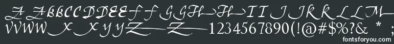 フォントUnscriptedness – 黒い背景に白い文字