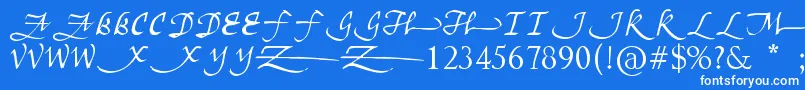 フォントUnscriptedness – 青い背景に白い文字