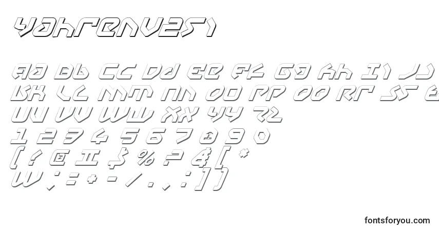 Czcionka Yahrenv2si – alfabet, cyfry, specjalne znaki