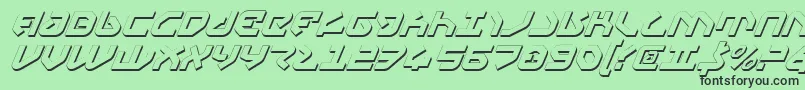 フォントYahrenv2si – 緑の背景に黒い文字