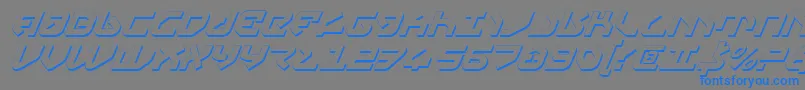 フォントYahrenv2si – 灰色の背景に青い文字