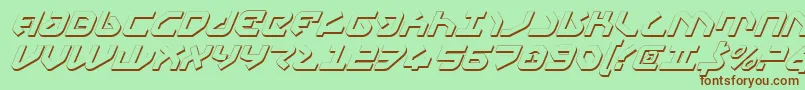 Yahrenv2si-Schriftart – Braune Schriften auf grünem Hintergrund