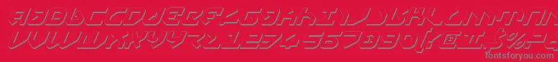 フォントYahrenv2si – 赤い背景に灰色の文字