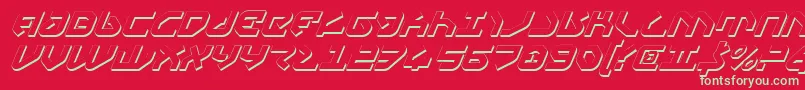 フォントYahrenv2si – 赤い背景に緑の文字