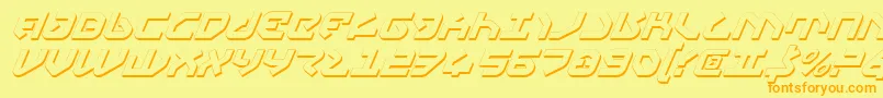 Yahrenv2si-Schriftart – Orangefarbene Schriften auf gelbem Hintergrund