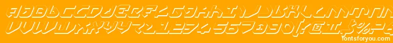 Yahrenv2si-Schriftart – Weiße Schriften auf orangefarbenem Hintergrund