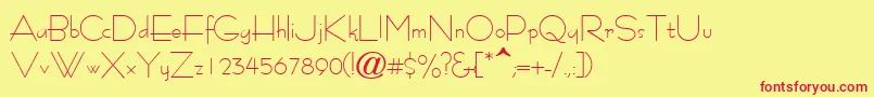 TourinasskRegular Font – Red Fonts on Yellow Background