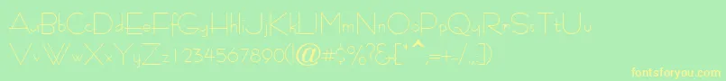 TourinasskRegular Font – Yellow Fonts on Green Background