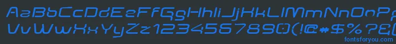 Aunchantedexpandedboldoblique Font – Blue Fonts on Black Background