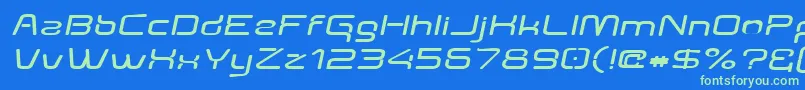 Aunchantedexpandedboldoblique Font – Green Fonts on Blue Background
