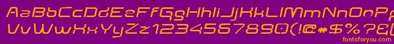 Aunchantedexpandedboldoblique Font – Orange Fonts on Purple Background