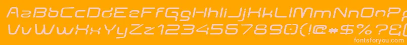 Aunchantedexpandedboldoblique Font – Pink Fonts on Orange Background